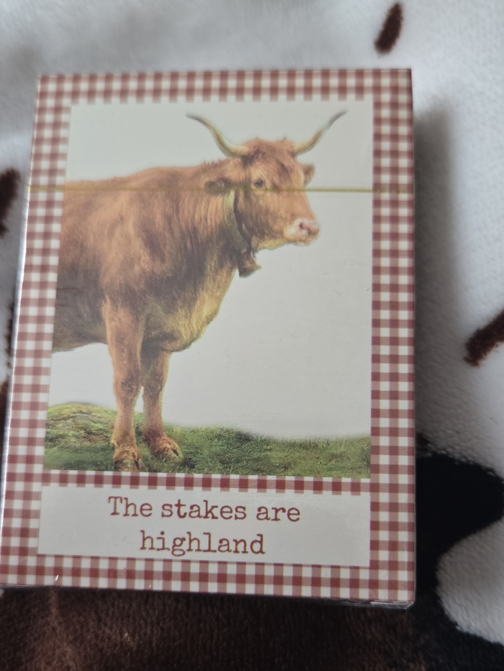 Primitives by Kathy Highland Cow Playing Cards - Cream and Brown